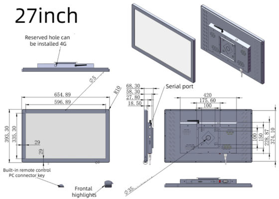 27 Inch All In One Computer Touchscreen Android Embedded Industrial Panel Display Monitor PC